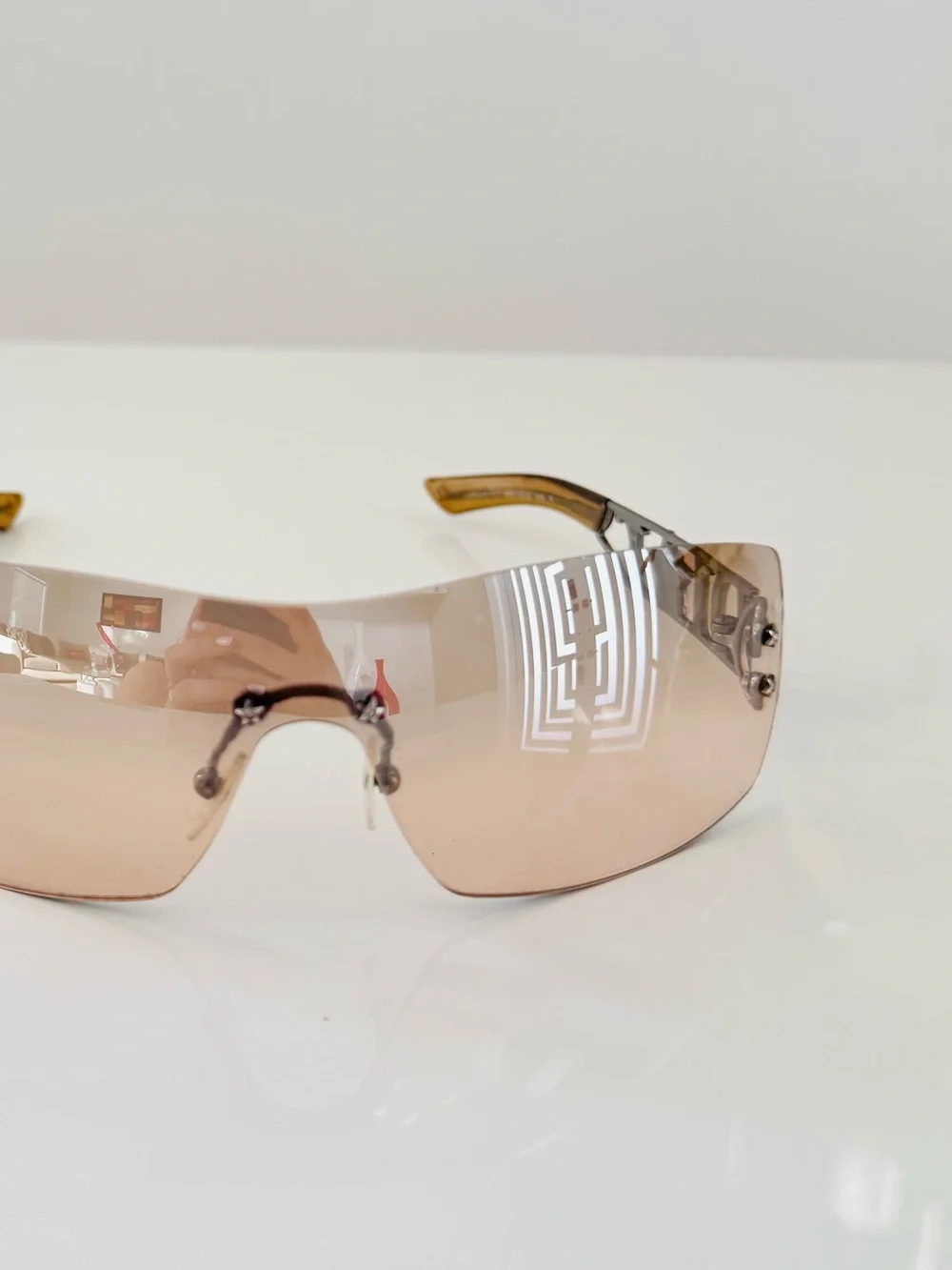 RARE 💫 Vintage Dior rimless Swarovski sunglasses in gold shade